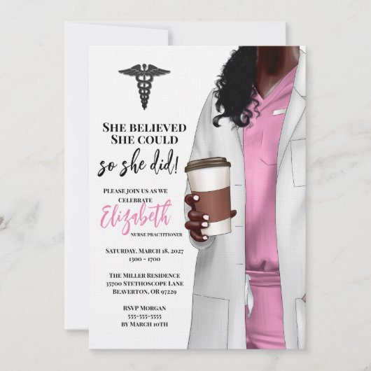 Einladung von White Coat Medical School Abschluss (Vorderseite)