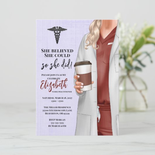 Einladung von White Coat Medical School Abschluss (Stehend Vorderseite)