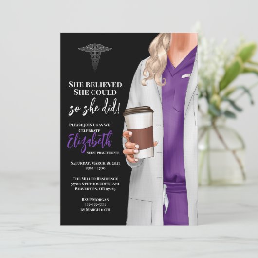 Einladung von White Coat Medical School Abschluss (Stehend Vorderseite)