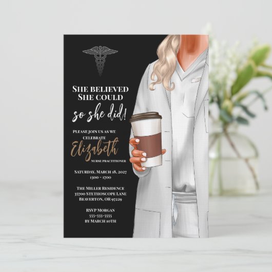 Einladung von White Coat Medical School Abschluss (Stehend Vorderseite)