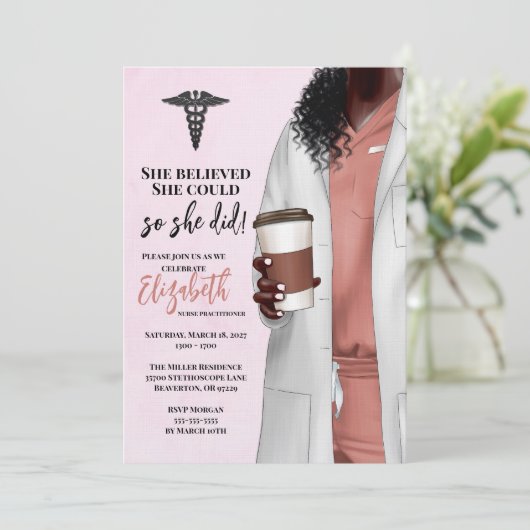 Einladung von White Coat Medical School Abschluss (Stehend Vorderseite)