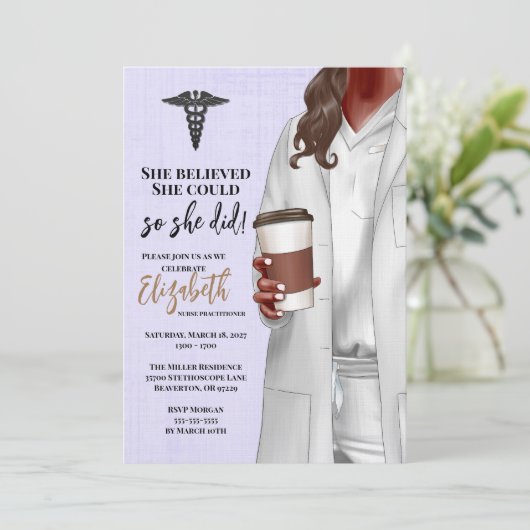 Einladung von White Coat Medical School Abschluss (Stehend Vorderseite)