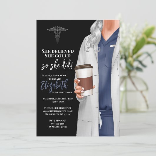 Einladung von White Coat Medical School Abschluss (Stehend Vorderseite)