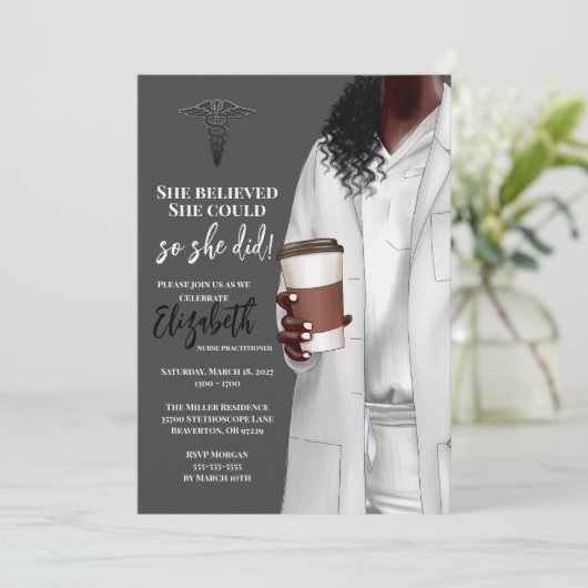 Einladung von White Coat Medical School Abschluss (Stehend Vorderseite)