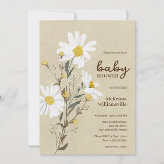 Einladung von White Daisies Baby Shower