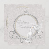 Einladung von White Doves & Paisley Lace Hochzeit (Vorne/Hinten)