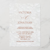 Einladung von White Floral Wedding Foil (Vorderseite)