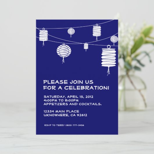 Einladung von White Lanterns (Stehend Vorderseite)