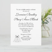 Einladung von White Lesbian zur Hochzeit (Stehend Vorderseite)