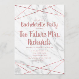 Einladung von White Marble Geo Junggeselinnen-Absc