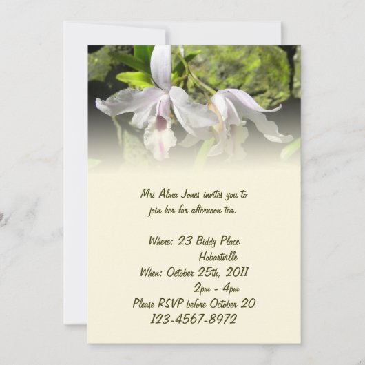 Einladung von White Orchids (Vorderseite)