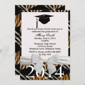 Einladung von White Ribbon Zebra und Tiger Abschlu (Vorne/Hinten)