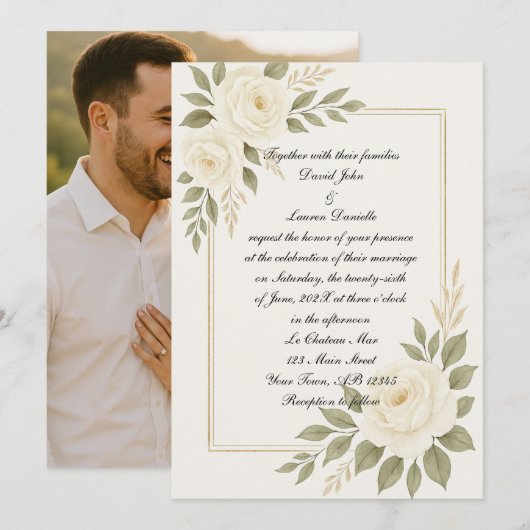 Einladung von White Rose (Vorne/Hinten)