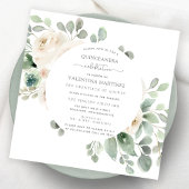 Einladung von White Rose Botanical Quinceanera