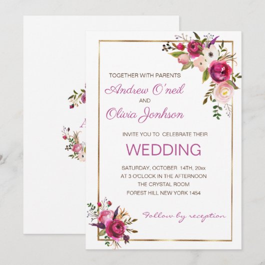 Einladung von White Roses (Vorne/Hinten)