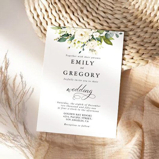 Einladung von White Roses zum Hochzeitsfeiern