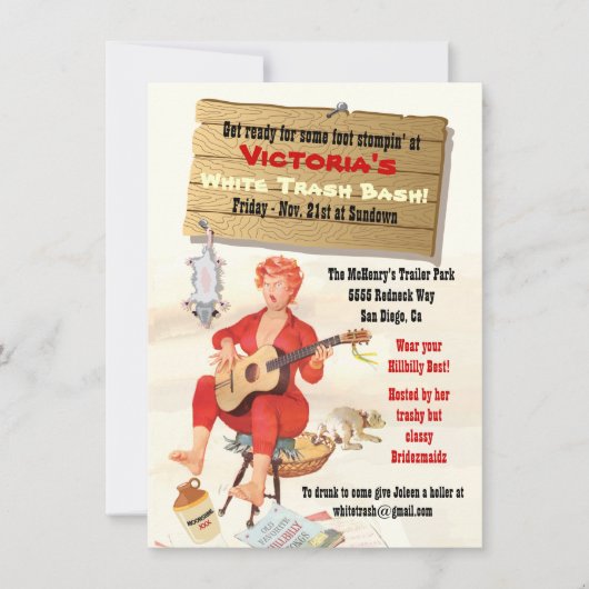 Einladung von White Trash (Vorderseite)