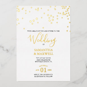 Einladung von White Typografy Wedding Foil