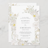 Einladung von White Watercolor Peony Wedding Arch (Vorne/Hinten)