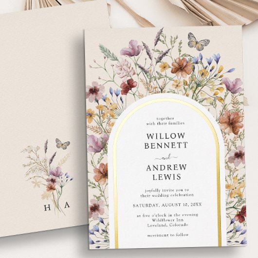 Einladung von Wildblume Wedding Foil