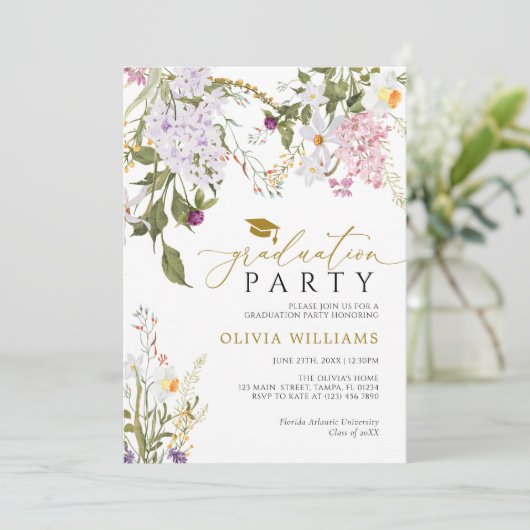 Einladung von Wildblumen (Stehend Vorderseite)