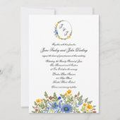 Einladung von Wildblumen in Primärfarben (Vorderseite)