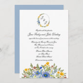 Einladung von Wildblumen in Primärfarben (Vorne/Hinten)