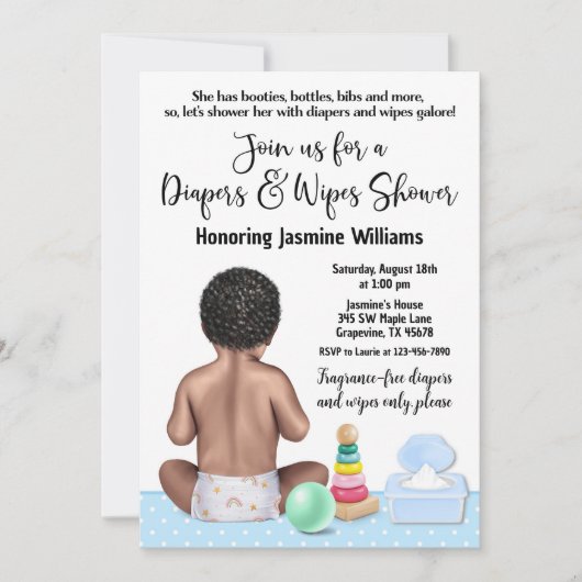 Einladung von Windeln und Hängematten (Vorderseite)