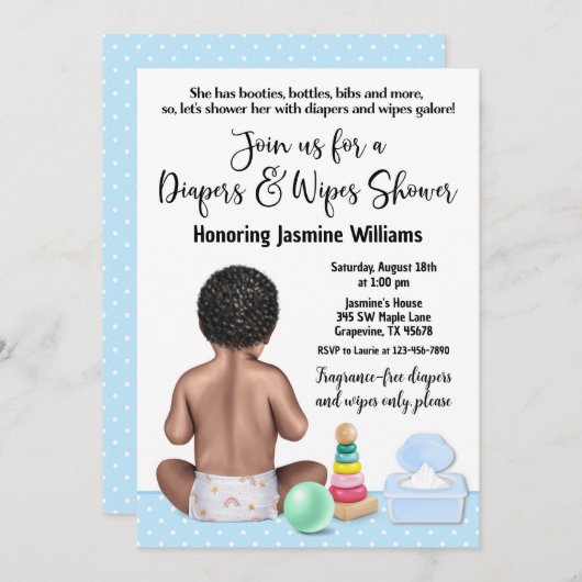 Einladung von Windeln und Hängematten (Vorne/Hinten)