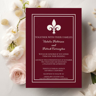 Einladung von Wine Red Lilie Hochzeit