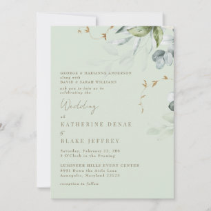 Einladung von Wispy Foliage Light Sage Wedding