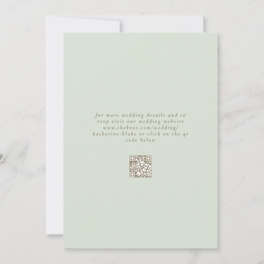 Einladung von Wispy Foliage Light Sage Wedding (Rückseite)