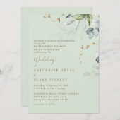 Einladung von Wispy Foliage Light Sage Wedding (Vorne/Hinten)