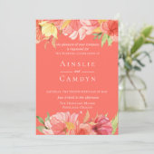 Einladung von Wispy Painted Floral Wedding (Stehend Vorderseite)