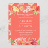 Einladung von Wispy Painted Floral Wedding (Vorne/Hinten)