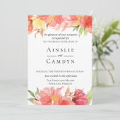 Einladung von Wispy Painted Floral Wedding (Stehend Vorderseite)