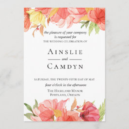Einladung von Wispy Painted Floral Wedding