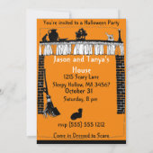Einladung von Witchy Chimney Halloween-Party (Rückseite)