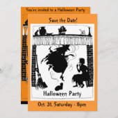 Einladung von Witchy Chimney Halloween-Party (Vorne/Hinten)
