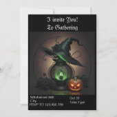 Einladung von Witchy Halloween-Party (Vorderseite)