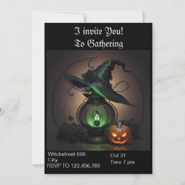 Einladung von Witchy Halloween-Party