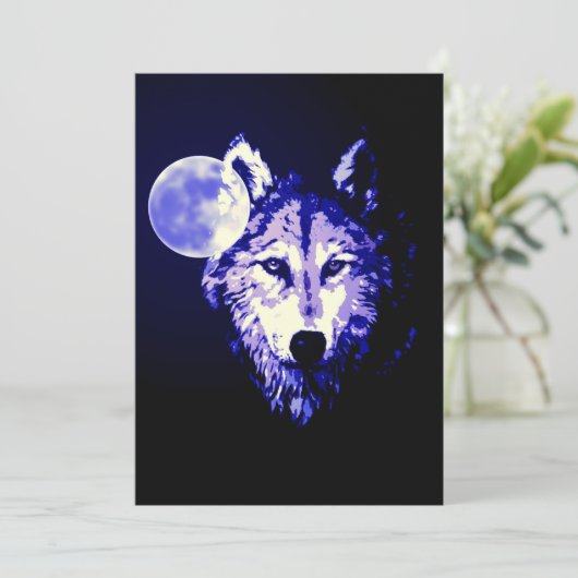 Einladung von Wolf & Moon (Stehend Vorderseite)