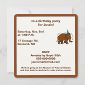 Einladung von Wollmammut zum Geburtstag (Rückseite)