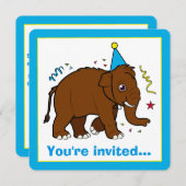 Einladung von Wollmammut zum Geburtstag (Vorne/Hinten)