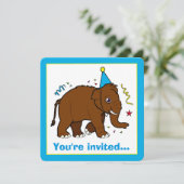 Einladung von Wollmammut zum Geburtstag (Stehend Vorderseite)