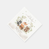 Einladung von Woodland Animals Baby Boy Shower Serviette (Ecke)