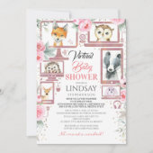 Einladung von Woodland Animals Virtual Baby Shower (Vorderseite)