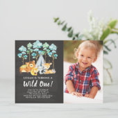Einladung von Woodland Wild zum Geburtstag (Stehend Vorderseite)