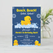 Einladung von Yellow Ducky zum Geburtstag (Stehend Vorderseite)