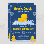 Einladung von Yellow Ducky zum Geburtstag (Vorne/Hinten)